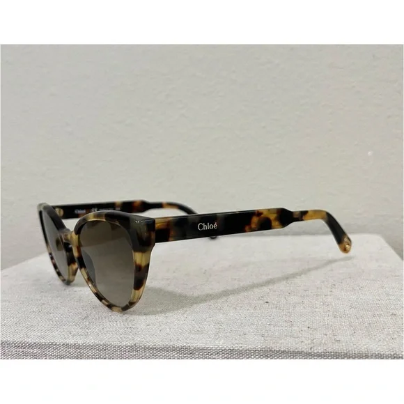 Chloe Gray Tortoise cat eyes sunglasses CHLOE Sunglasses Tortoise Cat Eye New in Case | eBay main image 3